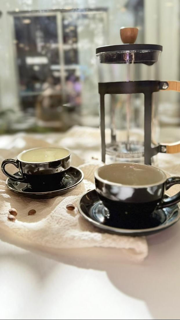 TAZA Y PLATO BARISTA CREAM & BLACK MISHKA 90ML
