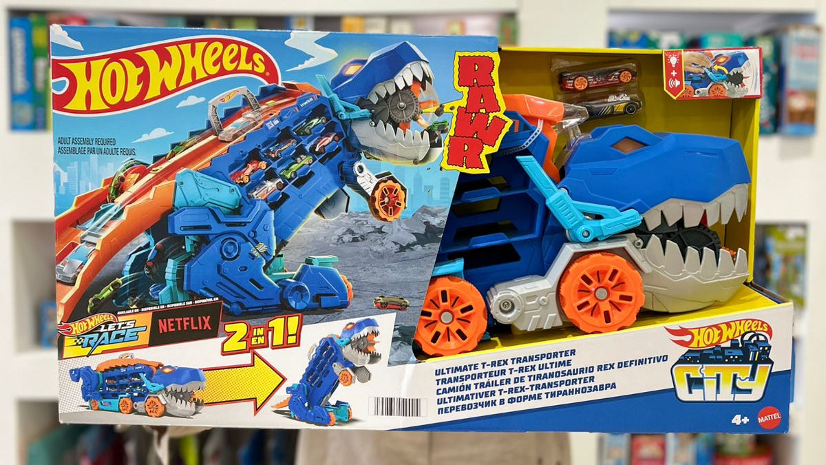 PISTA HOTWHEELS CITY SUPER REMOLQUE DE T-REX