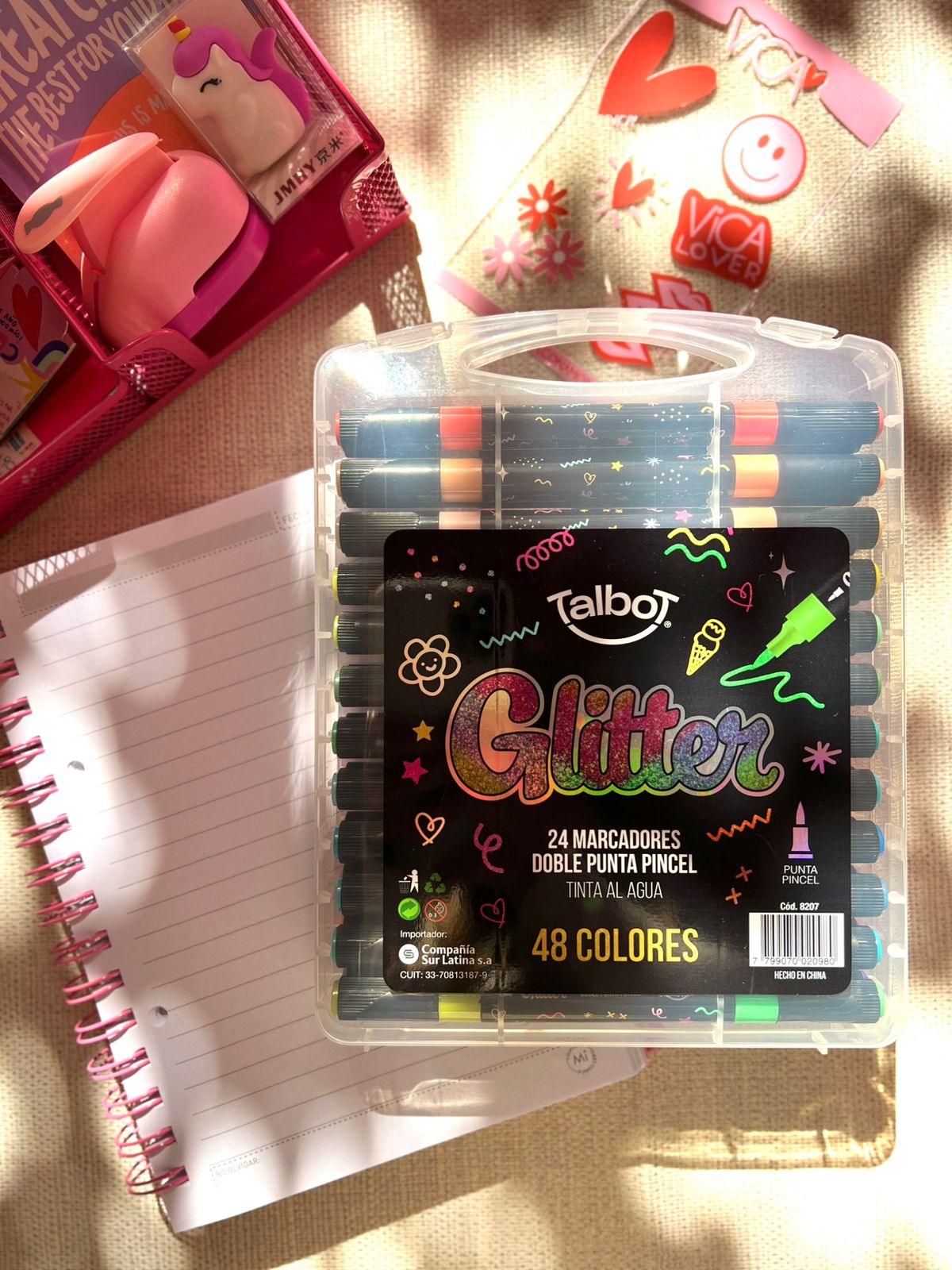 MARCADORES CON GLITTER TALBOT X24