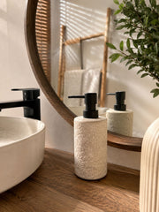 DISPENSER GRANITO REDONDO BLANCO 18CM CONCEPTO