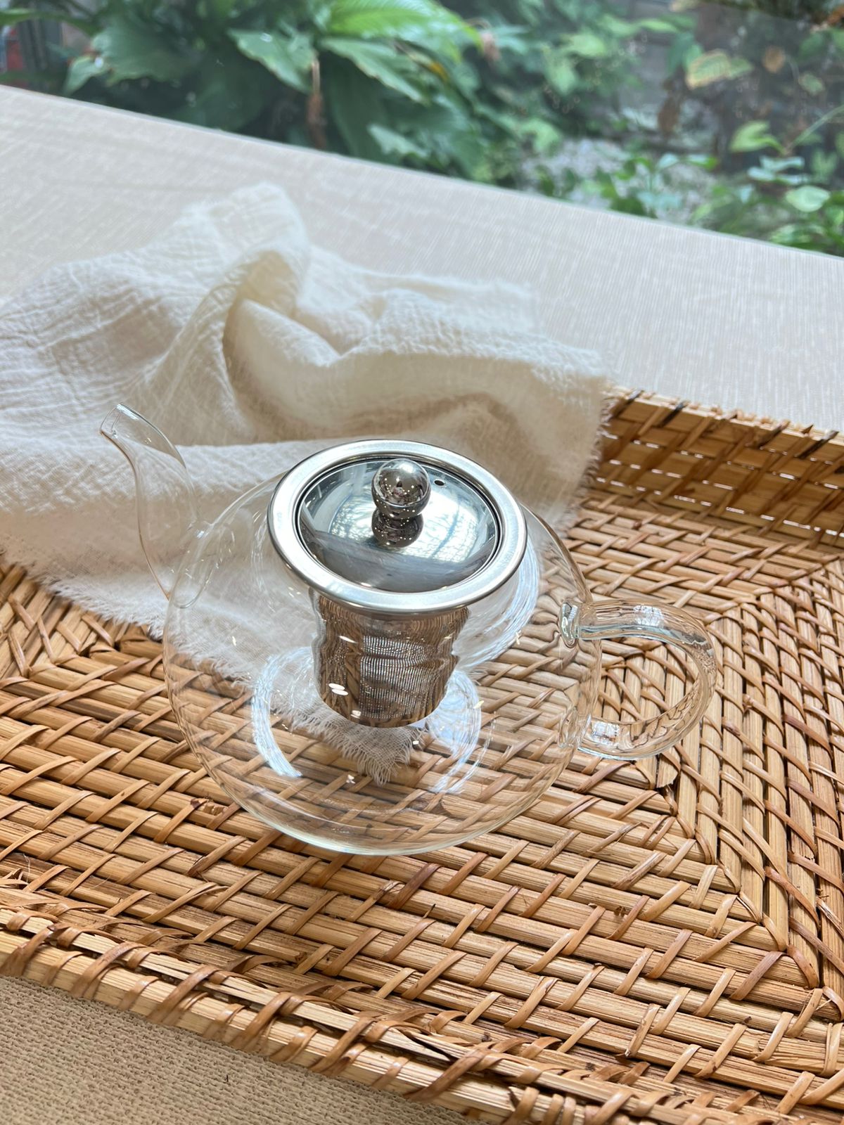 TETERA DE VIDRIO CON INFUSOR Y TAPA DE ACERO 1000 ML MISH