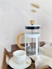 CAFETERA CON EMBOLO CREMA MISHKA