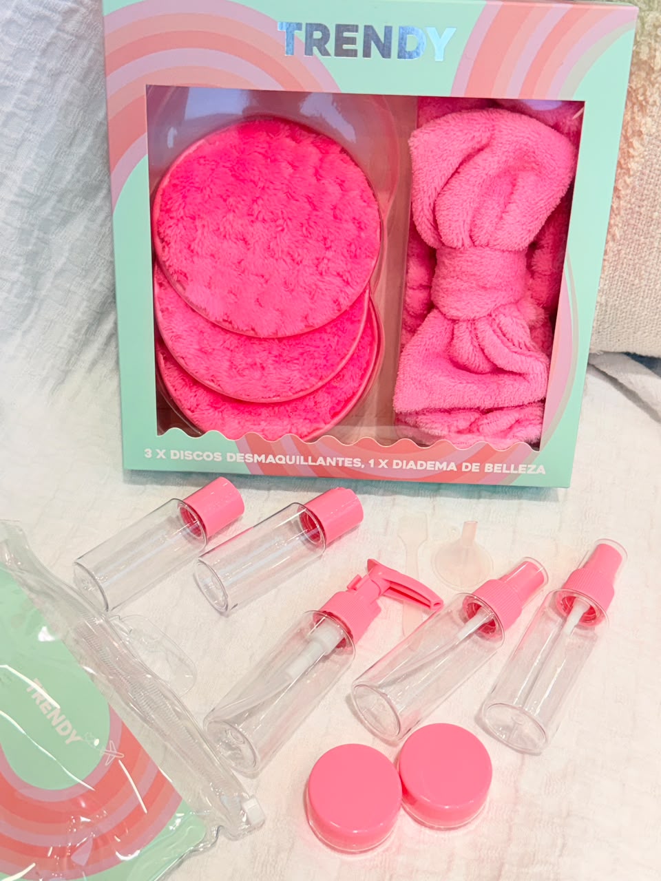 KIT CUIDADO PERSONAL Y VIAJE ROSA